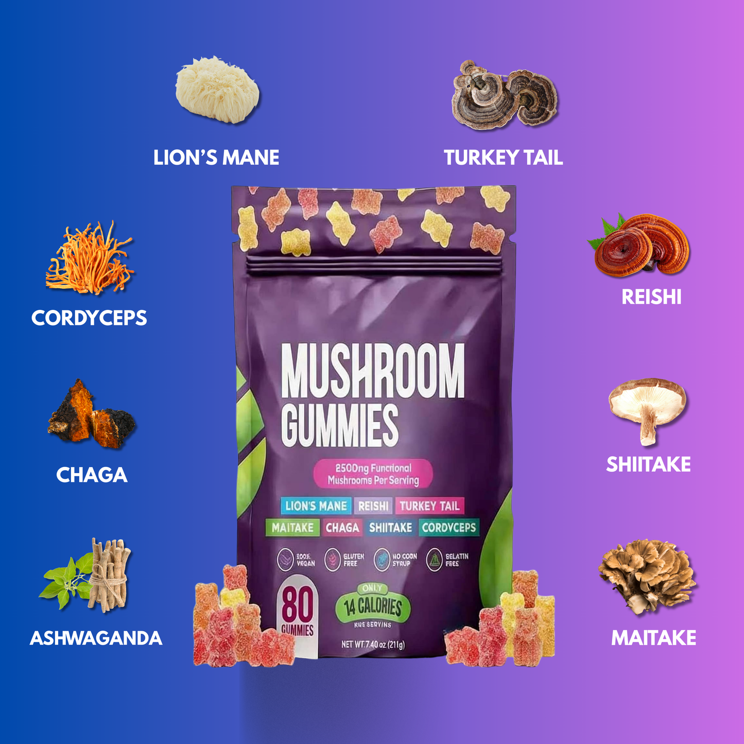 Brain Boosting Mushroom Gummies